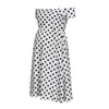 Zwangerschapsslijtage 2021 Europese en Amerikaanse zomer nieuwe stijl witte polka dot printing een-hals mode zwangerschap jurk pw42 y0924