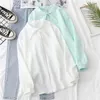 Hsa Summer Women White Shirts Turn Down Collar Solid Chiffon Shirt Blouse Long Sleeve Chic High Street Female Tops 210430