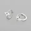 Hoop Huggie Silver Color Four Pointed North Star Huggies Girls Allergy Free Jewelry Small Spiral Earring Diy Ear Rings Arete Argolla