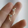 Stud Silvology 925 argent Sterling deux coeur zircone petites boucles d'oreilles pour femmes brillant paillettes dormeur boucle d'oreille Chic bijoux de luxe