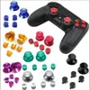 Tampas de aperto de joystick analógico de metal de alumínio ThumbStick + ABXY Bullet Buttons Peça de reparo para Playstation 4 PS4 Gamepad Controller