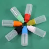 100 set/lot 8ml 1/4 oz plastik damlalık şişeleri ile çocuk geçirmez güvenlik kapakları uzun ince nozul ipuçları yumuşak pe sıvı göz damlası özü 8 ml için güvenli