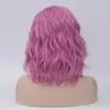 Synthetische pruiken Gaka Women's Short Bob Cosplay Party Middle Part Line Pink Blonde False Hairpiece Afo Curly met gratis Hairnet Kend22