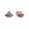 Boucles d'oreilles collier lumière Luo bleu ventilateur Fine boucle d'oreille argent plaqué ensemble de bijoux pour femmes cristal clair élégant fête cadeau mode