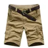 2021 Heren Casual Shorts Militaire shorts met veel zakken Mannen Knielengte Leger Groene Frock Losse Shorts H1210