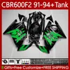 OEM-Verkleidungen für Honda CBR 600 CBR600 F2 FS CC 600FS 600F2 1991-1994 63NO.284 BODYS CBR600FS 600-F2 Green Black 1991 1992 1993 1994 CBR600F2 600cc 91 92 93 94 Body Work Work