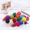 3 cm Bambu Rattan Örgü Topu Mini Bambu Sepak Takraw Topları Noel Ağacı Dekorasyon Süsler Çevre Dostu Ev Dekor DIY Sahne BH4994 WLY