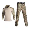 Taktische Tarnung Uniform Kleidung Anzug Männer Combat Shirt + Cargo Hosen Mit Knie Pads Jagd Sets