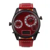 Orologi da polso 2021 Orologio analogico digitale a LED da uomo Army Big Head 3 Fuso orario Sport Orologio da polso al quarzo giapponese in pelle Moda Oulm