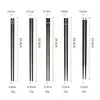 Chopsticks 5 Par Alloy Black Silver Metal Sticks Cirkulära kinesiska bordsartiklar U3Z06852314