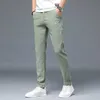 Jantour Spring Summer Classic Men's Elastic Casual Pants Mens Business Dress Slim Fit Jogger Stretch Long Trousers Male 210714