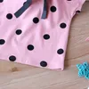 Sommarflicka set polka dot topp + kort kjol 2pcs kläder sätter barnens barn kläder tjejer för 210528