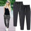 Plus Size 4XL 5XL Casual Harem Broek voor Vrouwen Verticale Streep Broek Vrouwelijke Zomer Elastische Taille Print Polka Dot Enkle Pants Q0801