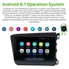 2Din Android 9 Inch Auto DVD Auto Radio Player voor 2012-Honda Civic Right Hand Right GPS-navigatie met WiFi Bluetooth USB
