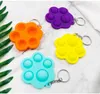 Sensosory Pop It Toy Toy Finger Bubble Cute Beychain Cross Clover Clover Silicone Простой Димп Обучение Прессование Плита Декомпрессионное пальца Ключ Кольцо Подвеска