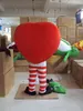 Rendimiento encantador corazón rojo disfraz de mascota Halloween Navidad fiesta de lujo personaje de dibujos animados traje adulto mujeres hombres vestido carnaval unisex adultos