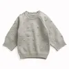 Autumn Winter Baby Kids Girls Long Sleeve Pure Color Knit Sweater Pullover Sweaters Children's Clothes 210521