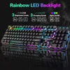 SPASH Gaming Mechanical Feel Rainbow LED-Hintergrundbeleuchtung USB-Tastatur und Maus-Set Ergonomischer PC-Laptop-Computer-Gamer