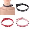 Sexy Gothic Pink spiked punk choker collar with spikes Rivets women men Studded chocker necklace goth jewelry