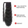 Curly Long Ponytail Synthetic piece Wrap on Clip Extensions Ombre Brown Pony Tail Blonde Fack Hair6488440