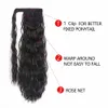 Curly Long Ponytail Syntetic Piece Wrap On Clip Extensions Ombre Brown Pony Tail Blonde Fack Hair9596283