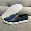 2024 novos sapatos formais de couro masculino com baixo cânhamo e pés leves de casamento amarelo/azul quatro estações