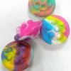 Natale Bambini Arcobaleno Silicone Palla di decompressione Giocattoli Moda Tie Dye Educativo per bambini LED Decompressione Giocattolo Mini gioco GG2J8XU