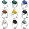 Bague pour homme en argent sterling 925 avec turquoise/lapis-lazuli/agate/malachite/onyx/pierre de phénix bijoux simples pour hommes femmes cadeau 211217