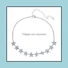 Hänge halsband hängsmycken smycken vanlig stjärn choker halsband för kvinnor pentagram charmkedja uttalande mode guldsier pläterad dropp deli