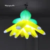 Flor artificial inflável da iluminação personalizada 2m / 3m Balão do balão do balão do balão amarelo acima da flor de florescência para a decoração do partido e do casamento