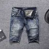 Ly Summer Fashion Uomo Jeans Pantaloncini di jeans strappati in cotone casual blu retrò di alta qualità Hombre Vintage Designer Short ZLKB
