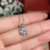 8mm 2CT Zirconia Diamond Hanger Ketting 925 Solid Silver Choker Verklaring Kettingen Dames Zilver 925 Sieraden