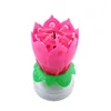 Double Lotus Music Candle Romantic Happy Birthday Flower Play Magic Musical For Kids Gift Party Candles7394788