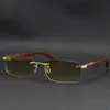 도매 판매 안경 액세서리 아티스트 우드 무테 선글라스 실버 18K 골드 메탈 선물 안경 남성과 여성 프레임 크기: 56-18-135mm