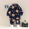 Sonbahar Kış Bebek Karikatür Giyim Çocuk Erkek Kız Moda Pijama Pantolon 2 Adet / takım Toddler Giyim Çocuklar Pamuk Eşofman 211224