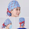 Baumwoll-Peelingmütze Langes Haar Gorros Quirurgicos Floral Bouffant Sanitärkappe mit Schweißband Cartoon bedruckte Stillkappen Beanie/Totenkopf Eger22