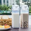 500ml Bouteille d'eau de lait transparente Drinkware Shaker Sports Square Juice pour l'escalade en plein air Camping Voyage 211122