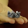 King Crown Ring Black Ancient Silver Band Bagues pour femmes Hommes Mode Bijoux Will and Sandy