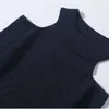 Camisola de Turtleneck Slim Mulheres Sweater Outono Mulheres De Seda De Silva Oco Off Off Sleeve Sleeve Pullover 6036 50 210527
