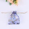 Wholesale 500pcs Patterns Luxury Organza Jewelry Bags Christmas Wedding Voile Gift Bag Drawstring Packaging Pouch 7*9cm