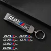 Keychains Fashion Car Carbon Fiber Leather Rope Keychain Key Ring For G01 G05 G07 G11 G20 G30 Accessories