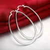 Hoop Huggie Womens 925 Sterling Zilver Elegante Ovaal Gevormde Extra Grote Oorbellen Voor Vrouwen, Giften Meisjes