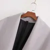 Lässige Frau übergroße graue Schärpen Wollmantel Mode Damen Herbst Big TurnDown Kragen Outwear weibliche elegante Jacke 210515