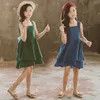 2021 Hot Teen Kids Baby Girls Sleeveless Gallus Lace Solid Falbala Tiered Princess Dress Korean Kids Dresses For Girls Vestido Q0716