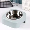 Enkel Pet Cat Dog Bowls Rostfritt Stål Design Valp Foder Basin Schnauzer Teddy Bichon Husdjur Tillbehör