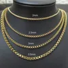 Elegant 18k guldfärg fyllda män långa present smycken halsband 2mm-7mm bredd