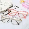 Montature per occhiali da sole Occhiali quadrati moda per donna Cat Eye trasparente Cornice sexy Stile di tendenza Computer ottico di marca