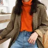 8 ألوان الخريف الكورية نمط أساسية المرأة الدافئة قمم الياقة المدورة بلون طويلة الأكمام تي شيرت المرأة المحملات قميص فام (X136) 210508