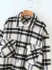 vintage losse plaid jas vrouwen shirt jas winter sping lange mouw dikke uitloper casual vrouw 210521