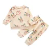 6M-4Y Herbst Winter Säuglingsbaby Kind Junge Mädchen Pyjama Set Cute Bunny Print Langarm Tops Hosen Schlaf-Sets 210515